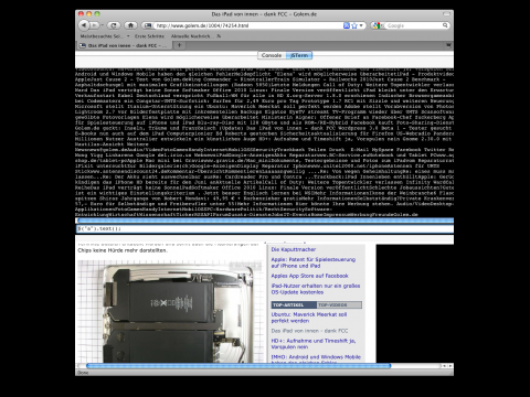 Interaktive Javascript-Konsole